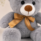 Oso Teddy Gris con Moño Dorado